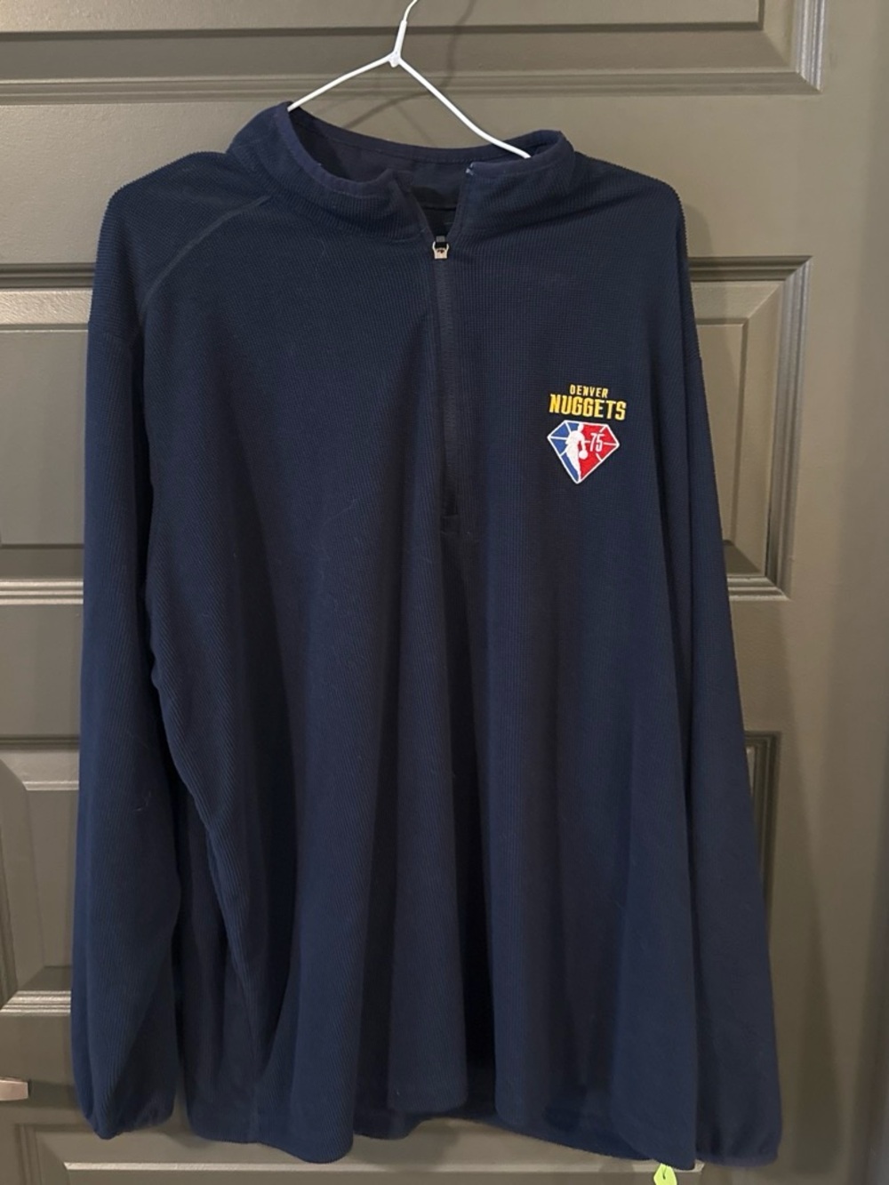Antigua Denver Nuggets NBA 75th Anniversary Navy Blue Quarter-Zip Pullover XXL